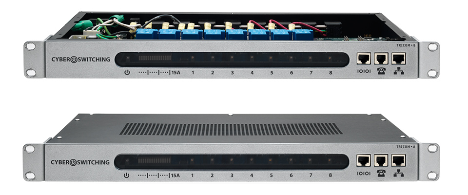 A Cyber Switching Tricom unit with and without a lid