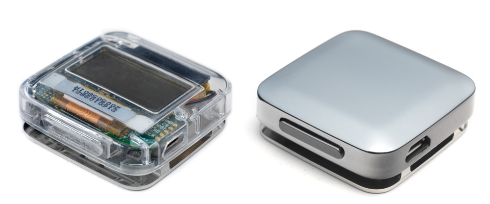 Inside and outside of a Bluetooth Notification Device prototype