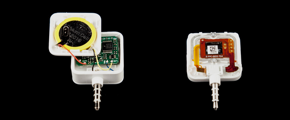Square Reader opened, showing internals