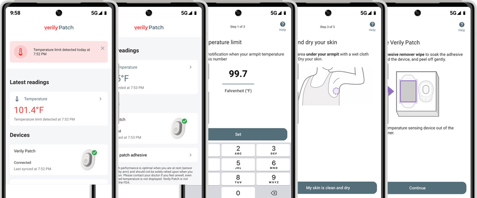 Verily Life Sciences Patch mobile app screenshots