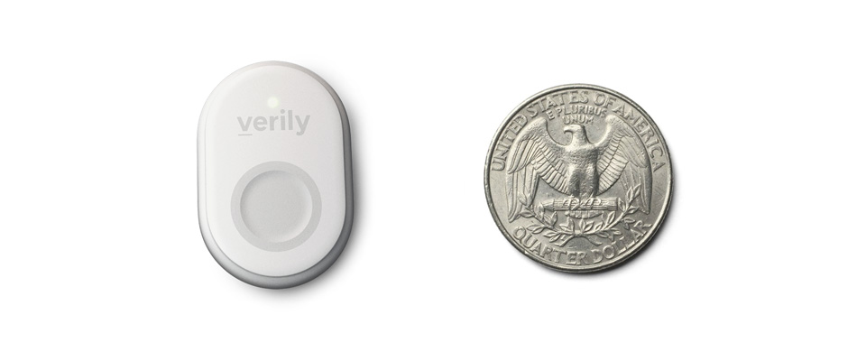 Verily Life Sciences Patch shown next to a quarter